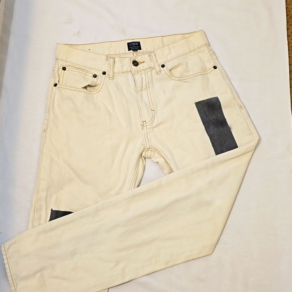 J. Crew the driggs cream denim jeans 30x30